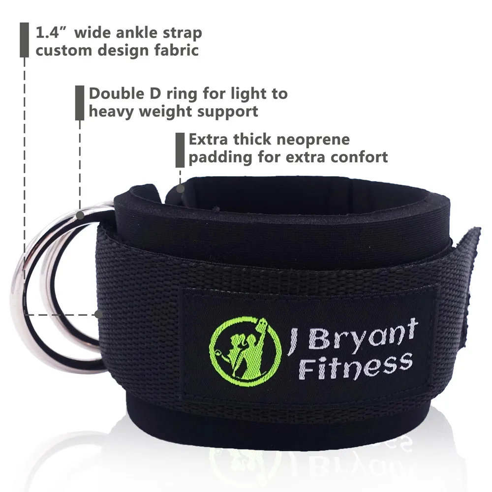 Fitness ankle straps ankle straps ankle wrist cuffs Ankle Straps For Cable Machines Double D-Ring Adjustable Neoprene Thick Padded Cuffs to Enhance Abs Glutes Legs Strength Workout