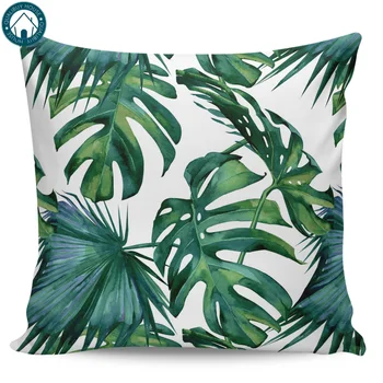 

Classic Palm Leaves Tropical Jungle Green Pattern Pillow Covers Cases Cover Cushion Pillowcase Square Print