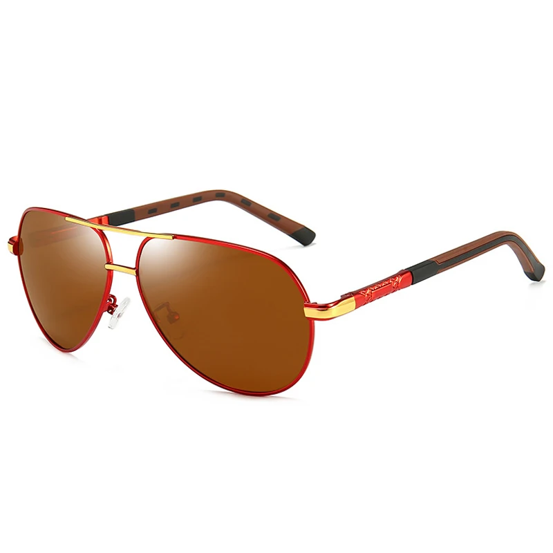SHYBIRD HD Polarized Sunglasses Men Retro Glasses Pilots Driving Sunglasses Fishing Travel Women Brand Designers Gafas de hombre - Цвет линз: Tea