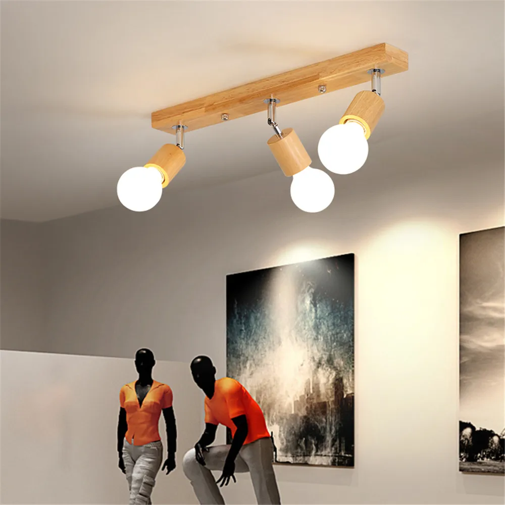 Современный деревянный металлический потолочный светильник 39 см светодиодный кофе бар магазин ресторан украшение ТВ задний светильник ing AC110-265V светильник