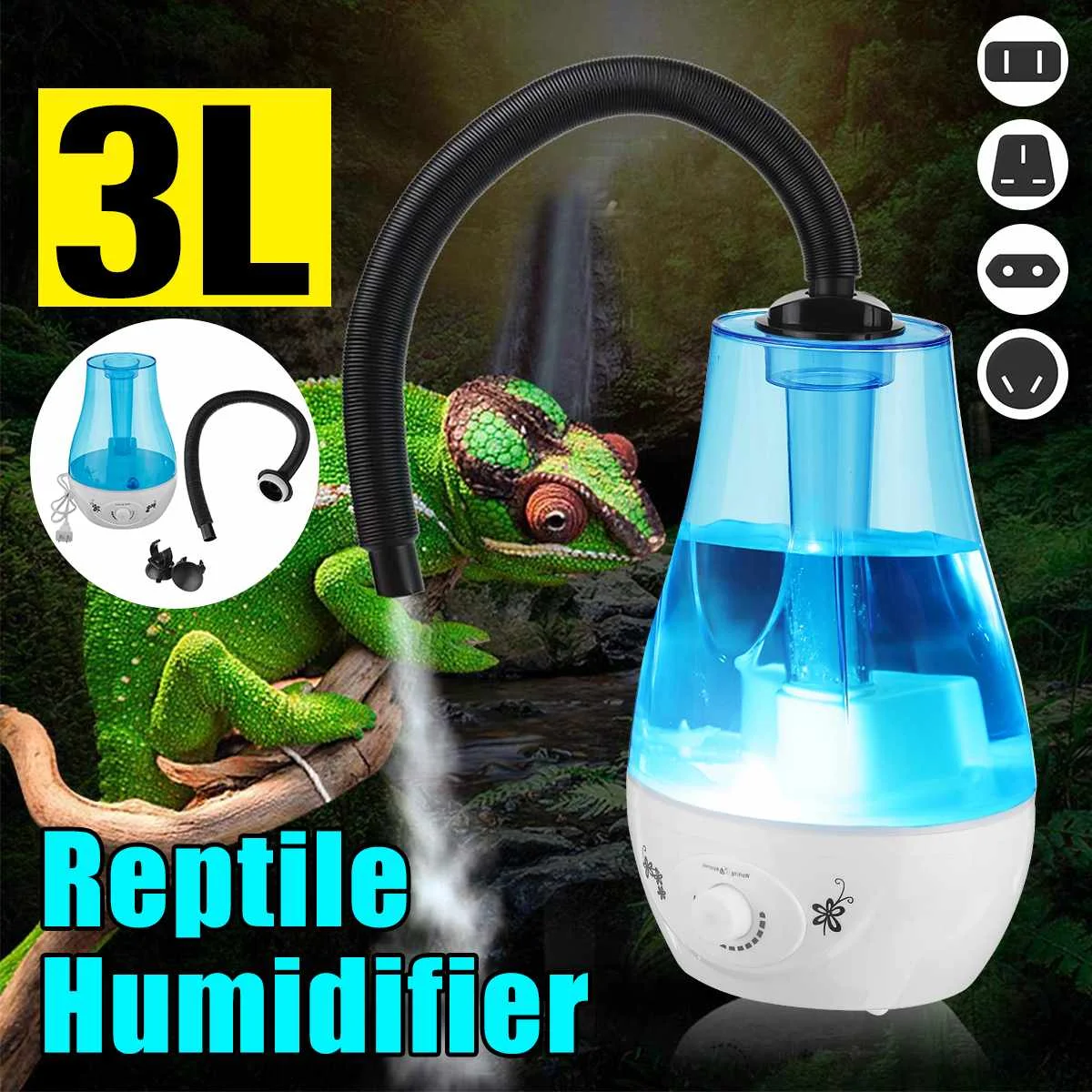 

3L Large Capacity Amphibians Reptile Humidifier Fogger Vaporizer Fog Maker 100-240V Dropshipping