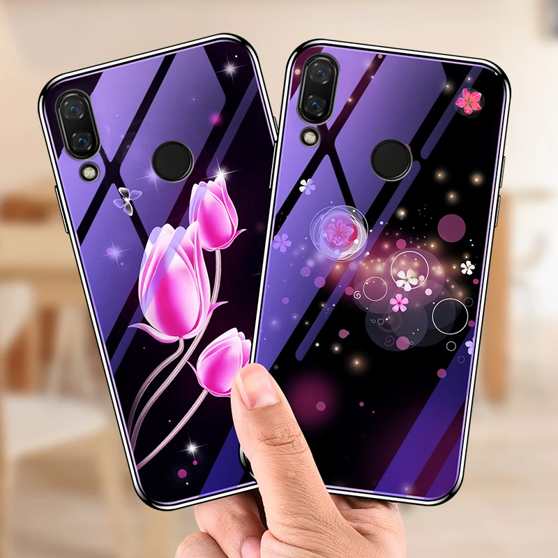 Модный стеклянный чехол с цветком тюльпана для Xiaomi Redmi Note 7 8 8A K30 S2 6A 6 Pro 5 8T K20 7A