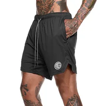 Новинка 2 в 1 шорты для спортзала мужские летние шорты для бодибилдинга и фитнеса Homme с карманом безопасности с эластичной резинкой на талии шорты плюс размер 3XL