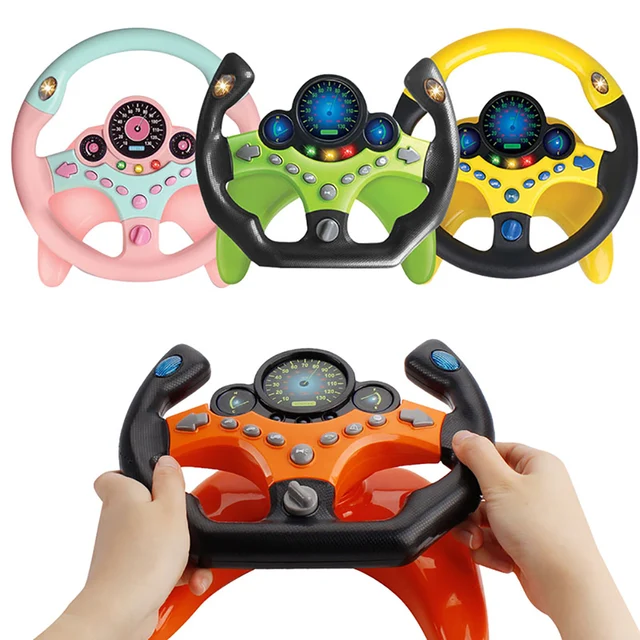 Eletric Simulation Steering Wheel Toy with Light Sound Baby Kids Musical Educational Co-pilot Stroller Steering Wheel Vocal Toys 3