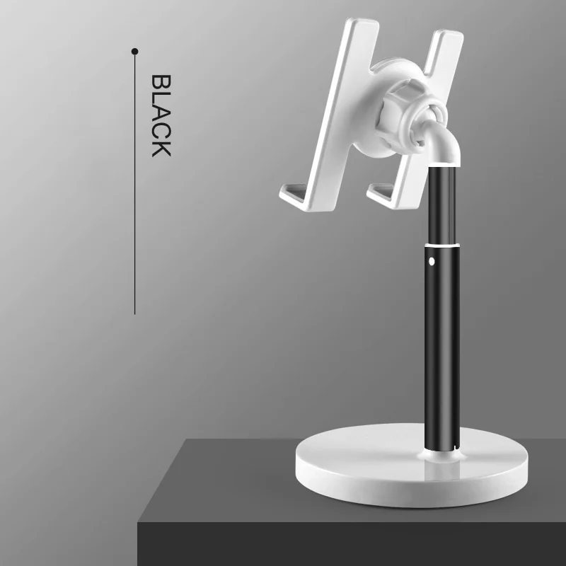 black phone stand Настольный сотовый телефон Подставка для планшета алюминиевый стенд держатель для мобильного телефона и планшетного ПК выдвижной вращающийся до 10,1 дюймов - Цвет: black phone stand