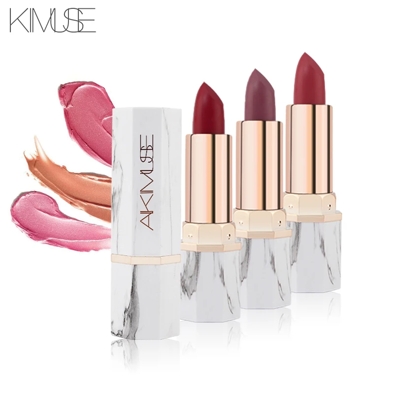 

KIMUSE Marble Velvet Moisturizing Lipstick Waterproof Matte Lipstick Rouge Levre Mat Lips Kit Lip Balm Cream Makeup Set Gift