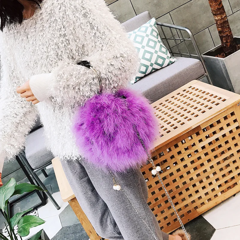 

2019 New Korean Winter Rabbit fur Handbag And Purse Crossbody shoulder small Party Evening bag ring women's bag Drop Shipping