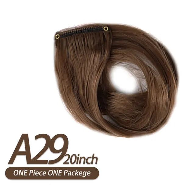 AIYEE Hair Extensions Pure RainBow Hairpiece Clip In Hair Piece Synthetic Long Straight Ombre Pink Red Rainbow Hair Piece A29