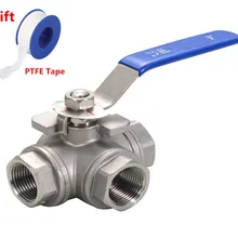 1 шт. Женский 3 способ Т-типа L-type 304 шаровой клапан из нержавеющей стали