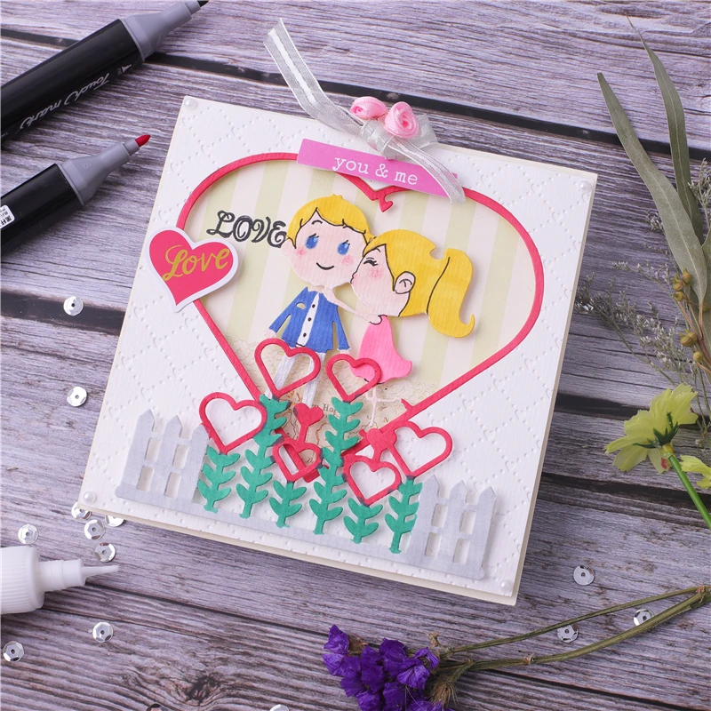 

Eastshape Fence with Heart Ballon Metal Cutting Dies Stencils for DIY Scrapbooking Photo Album Decorative Embossing Crafts Dies