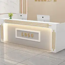 Front desk cashier simple modern simple reception desk with light supermarket beauty salon clothing barber shop small bar