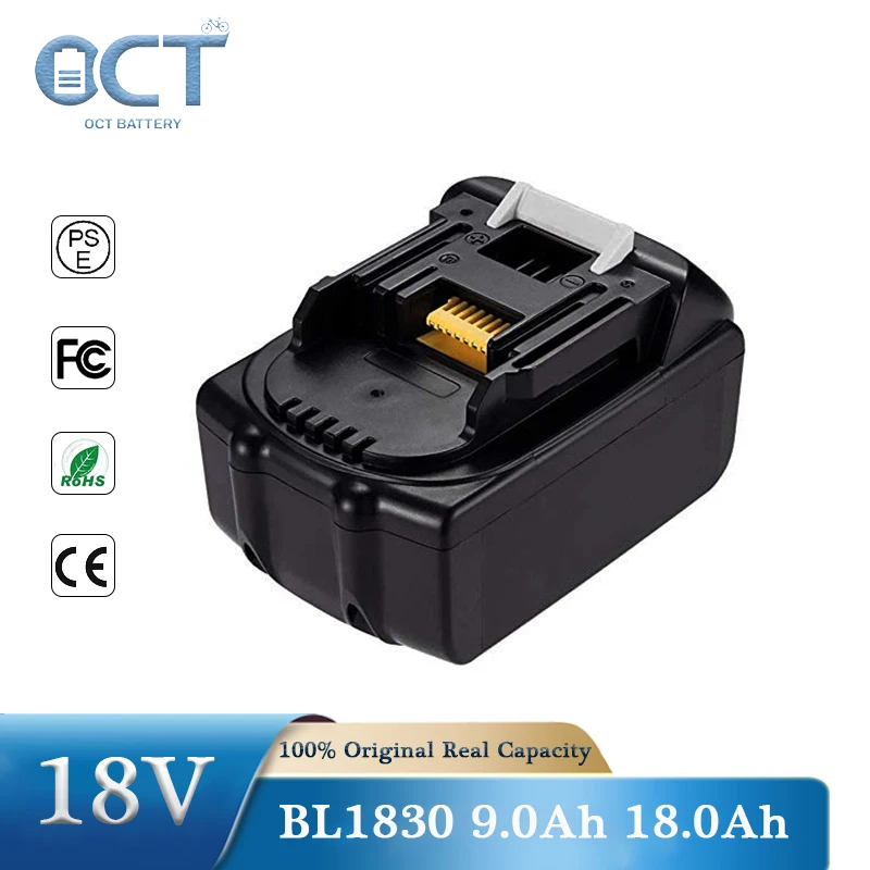 

Для Makita BL1830 18 в 9,0 Ач 18,0 Ач замена большой емкости Li-Ion BL1840 BL1850 BL1860 перезаряжаемая батарея электроинструменты