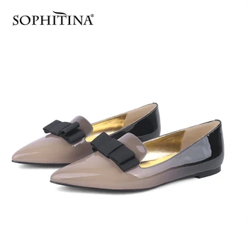 

SOPHITINA Women's Shoes Fashion Leisure New Handmade Ladies Flats Butterfly Knot Pointed Toe Casual Comfortable Flats Women C726