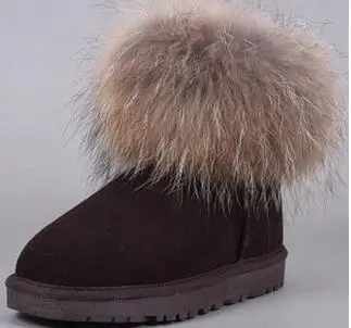 chocolate Зимние ботинки; женская обувь; zapatos mujer botas; обувь в австралийском стиле; женские ботинки; Зимние ботильоны; модная обувь на лисьем меху - Цвет: chocolate
