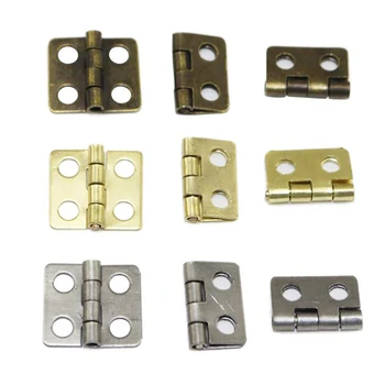 

20PCS/Lot Iron Mini Hinges Hardware 13x12mm 180 Degree Rotation Retro Hinges for Wooden Jewelry Box Furniture Cabinet Closet