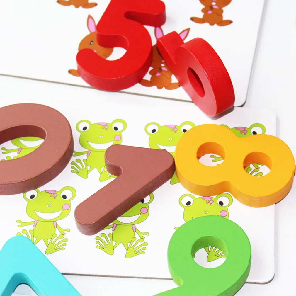 Map Reading Digital Card Baby Toy Montessori Materials Educational Wooden Toys for Children Math Toy for Kids Number Matching