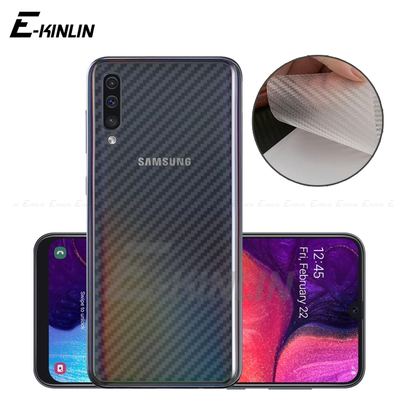 3D задняя крышка из углеродного волокна защитная пленка для Samsung Galaxy A10 A20 A30 A50 A60 A70