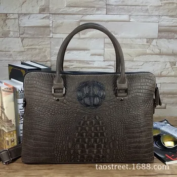 

Men's leather business shoulder bag handbag, leather crazy horse leather handbag, crocodile pattern computer bag, public bag