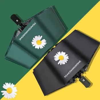 

Little Daisy Rain Umbrella Folding College Style Sun-resistant UV-Protection Students Men and Women Rain Or Shine Dual Purpose V