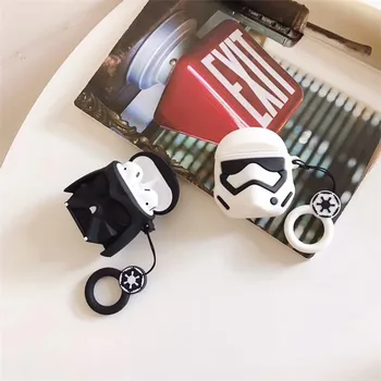 

Silicone Protect Cover Creative Funny Star Wars Headset Case for Apple Airpods 1/2/3 Generation With Keychain