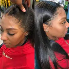 Выделите 360 парик из человеческих волос с фронтальной шнуровкой для черных женщин волосы remy парик предварительно выщипанные отбеленные узлы Детские волосы натуральный цвет