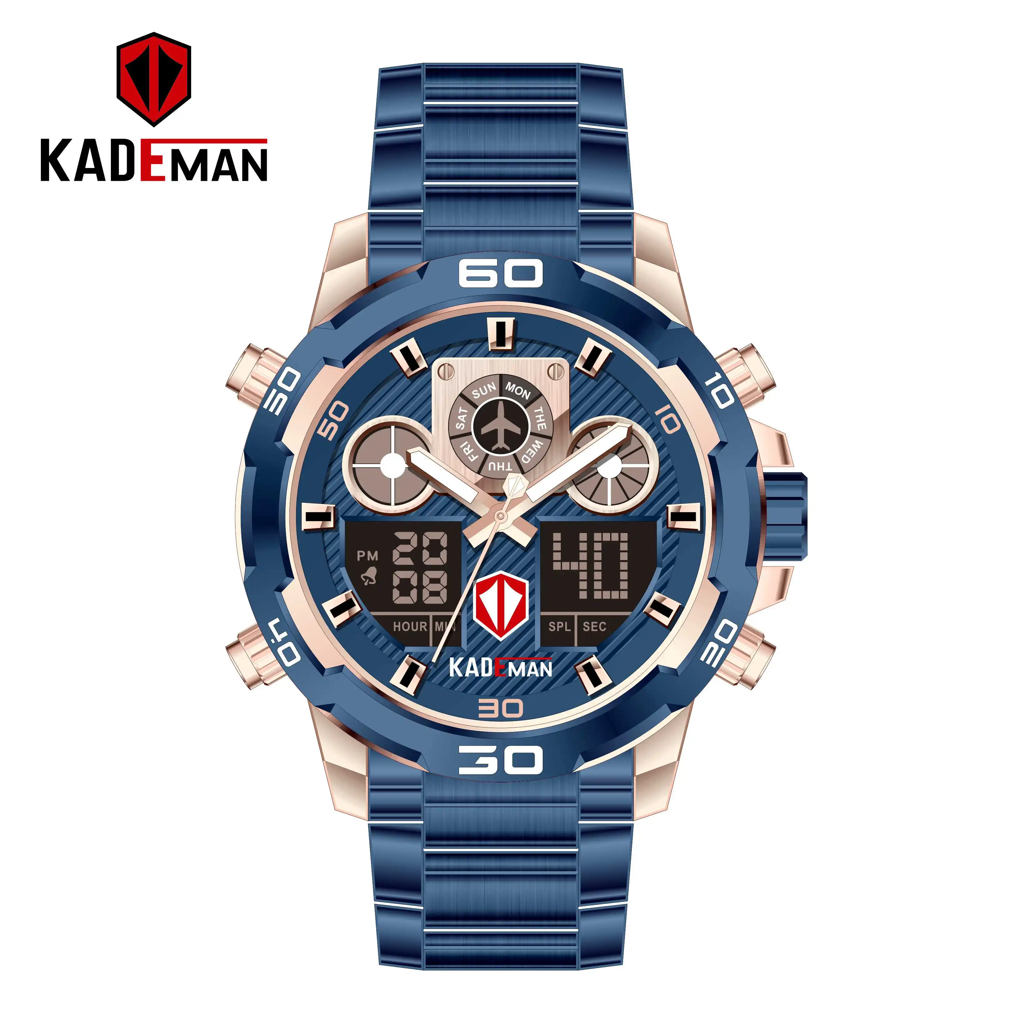 Preise KADEMAN Military Sport Uhren Männer Wasserdicht Dual Display Armbanduhr TOP Marke Luxus Armee Männlichen Digitale Uhr Relogio Masculino