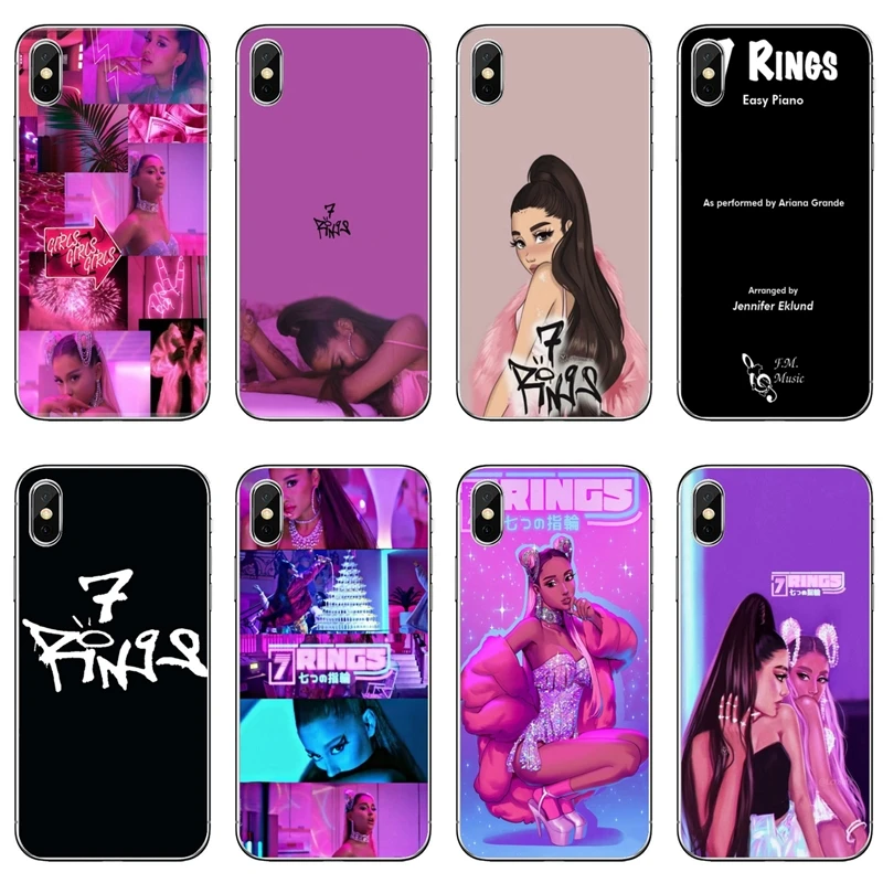 Прозрачный чехол для телефона Huawei P30 P20 pro P10 P9 P8 Lite Nova 3i G8 P Smart Plus 2019 7 колец Ariana Grande |