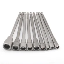 Цельный шестигранный хвостовик 6,35 Размер Магнитная гильза ветра Утверждено электрическое портативное укупорочное устройство драйвер шатун 150 мм удлинить