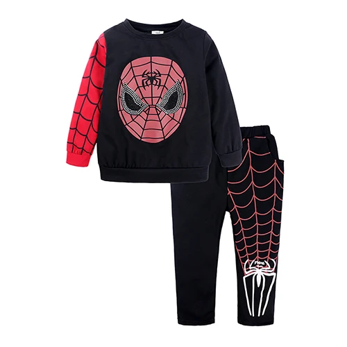 Весенние детские пижамы, одежда для мальчиков, Халк, супергерой, Бэтмен, Железный человек, Человек-паук, комплекты детской одежды для сна, Мстители, DB493 - Цвет: As photo