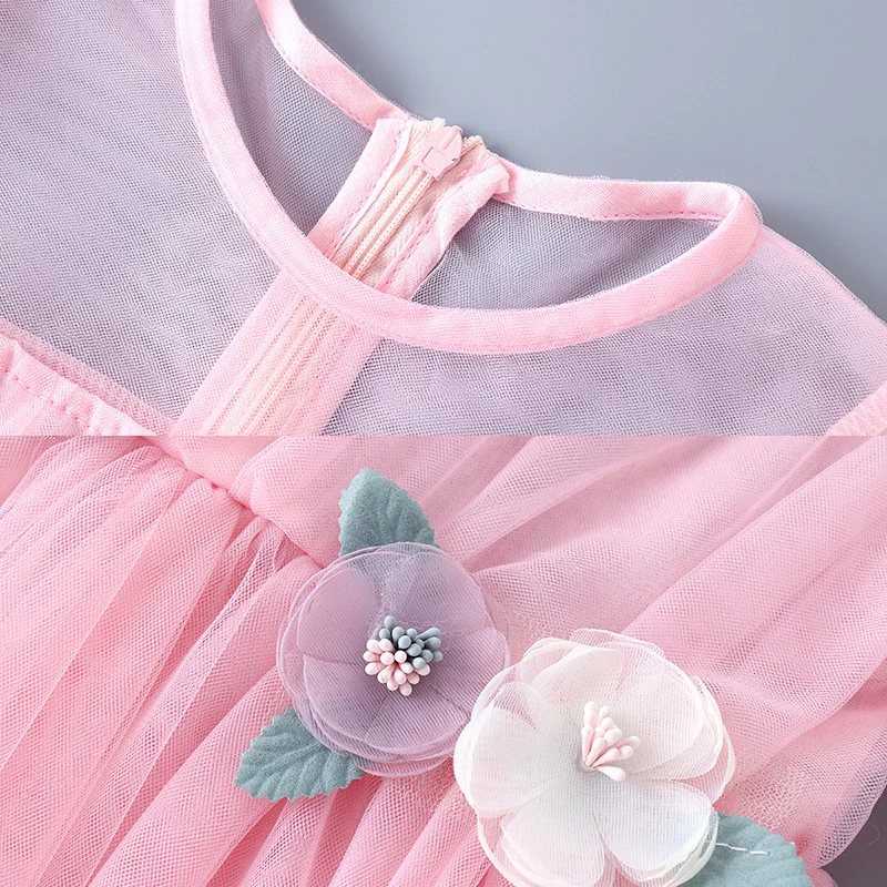 Girls Cartoon Mesh Dress 4