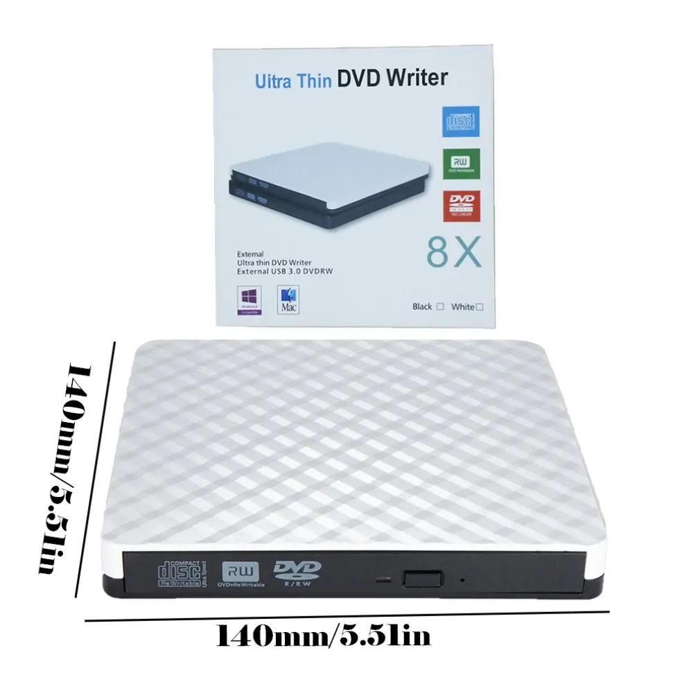 USB 3,0 высокоскоростной тонкий DVD-Brander Optische привод для ноутбука