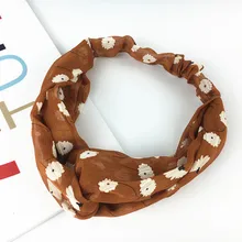 Летняя хипстерская повязка для волос с цветком вишни, дышащая пряжа, качественные цветочные аксессуары для волос, Mori Girl, шикарная повязка на голову, большая повязка на голову