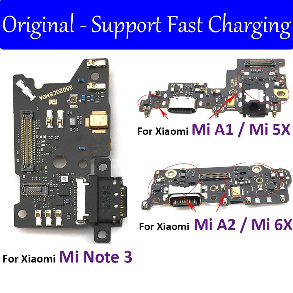 100% Оригинальный USB зарядный порт зарядная плата для Xiaomi Poco M3 Mi Note 3 A1 / 5X A2 6X