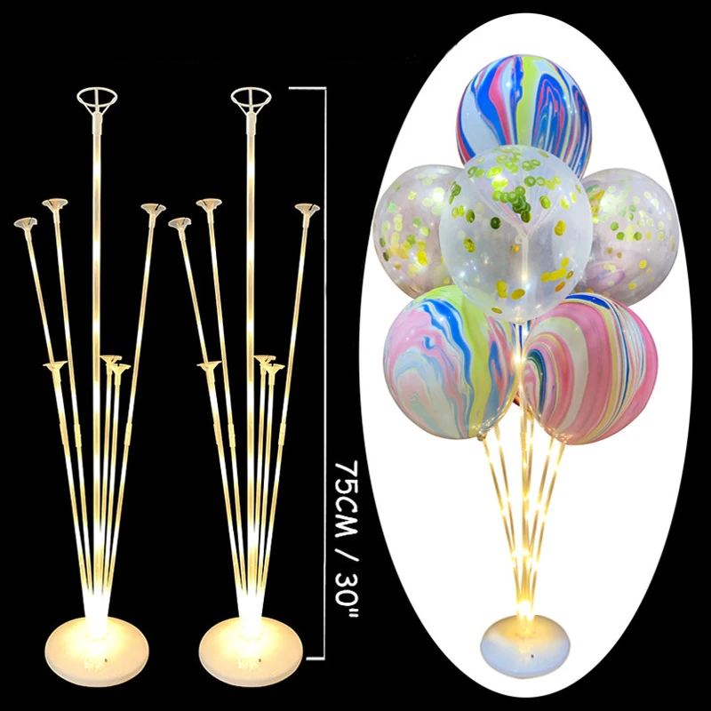 

7Tubes Led Balloons Stand Balloon Holder Column Confetti Balloon Baby Shower Boy Kids Birthday Party Wedding Decoration Supplies