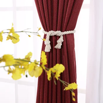 

Pure color window blackout curtain thickened cotton linen shading cutains for living room bedroom Blinds Drapes luxury curtains