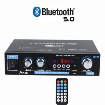 

AK35 Stereo Remote Control Surround Sound Multifunctional Digital Amplifier Dual Channel Mini HIFI Support TF Card Bluetooth 5.0