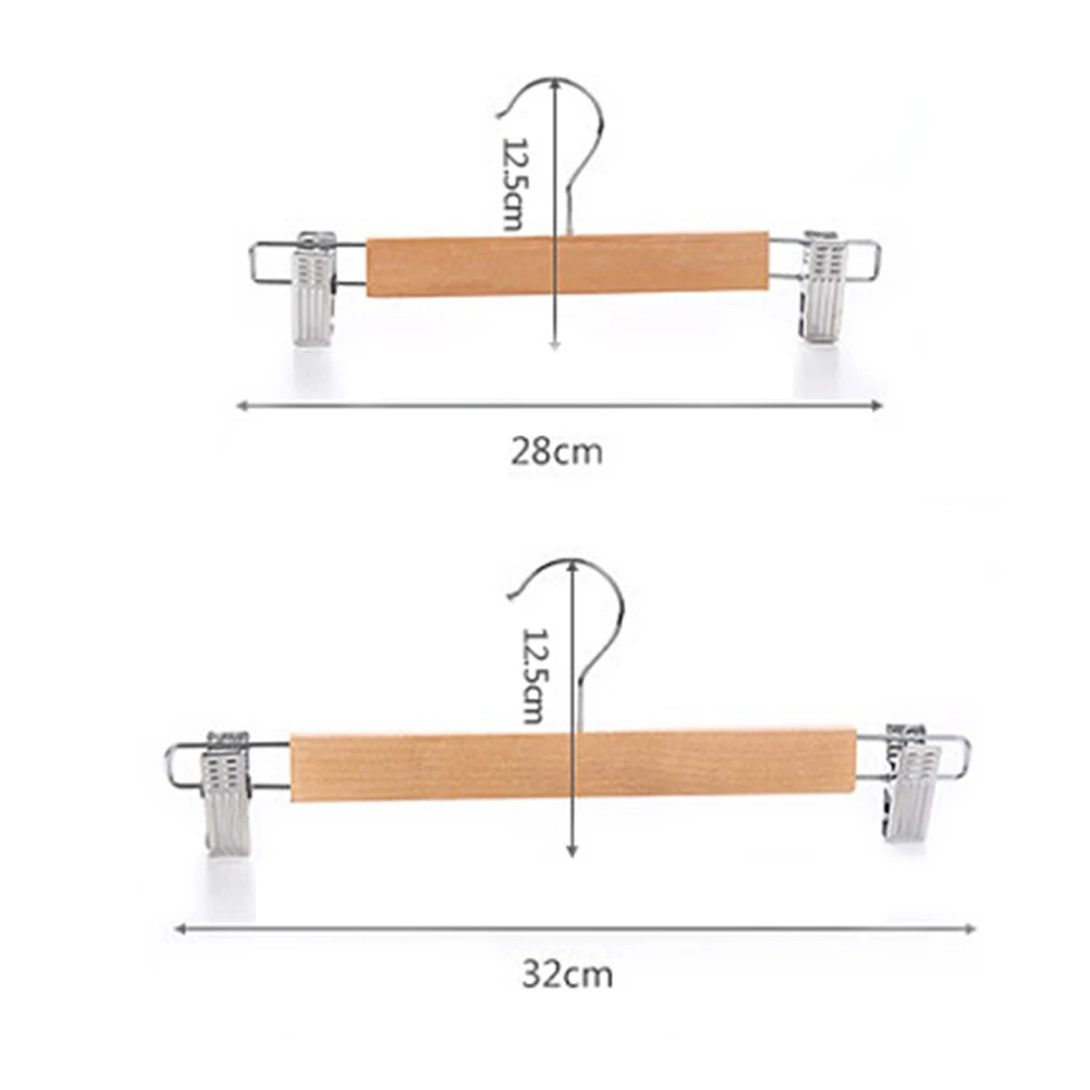 10 шт. Антикоррозийная домашняя деревянная противоскользящая вешалка для одежды практичная с зажимами юбка брюки прочный регулируемый Прачечная натуральный