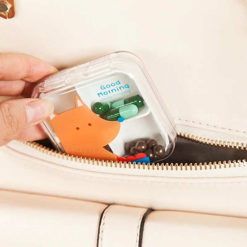 Medicine-Case Drug-Organizer Carem Portable Travel Mini Cute for Healthy Splitters 4-Compartments