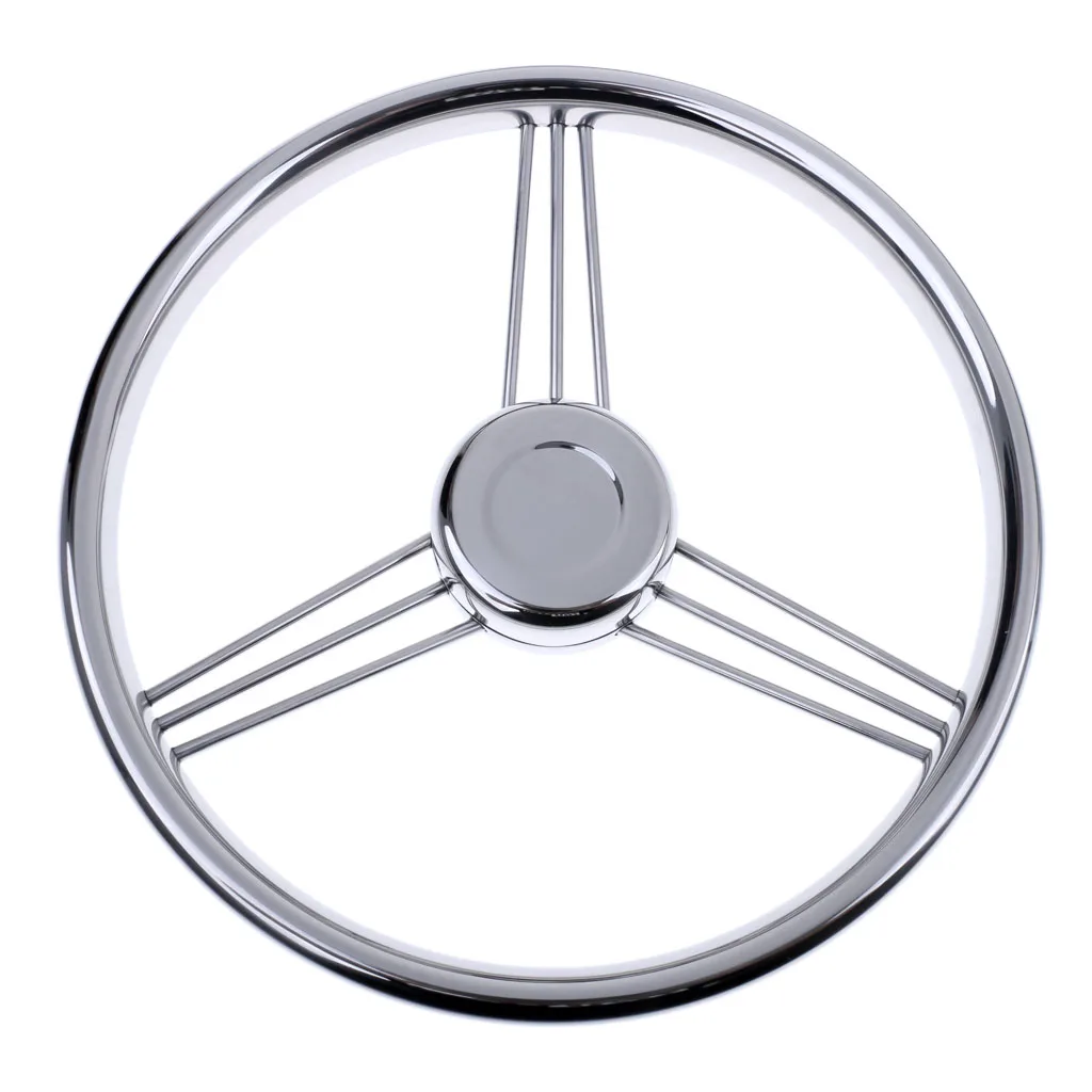 13'' Boat Marine Yacht Stainless Steering Wheel for Boat Marine Yacht - Silver