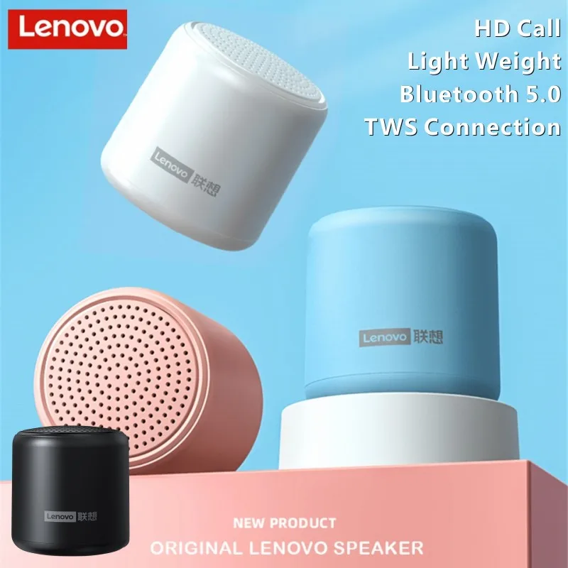Lenovo-altavoz portátil L01 TWS con Bluetooth, minicolumna inalámbrica, estéreo, música, sonido envolvente, caja de graves, resistente al agua