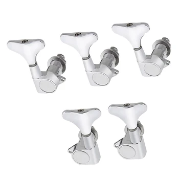 

5pcs SilverGuitar String Tuning Pegs Tuners Machine Head Keys, 3 for Right and 2 for Left