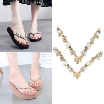 

2019New 20Pcs Rhinestones Crown and 5 flower buckle for DIY flip-flops shoes Connectors Flower or jewerly accessoriess LP224