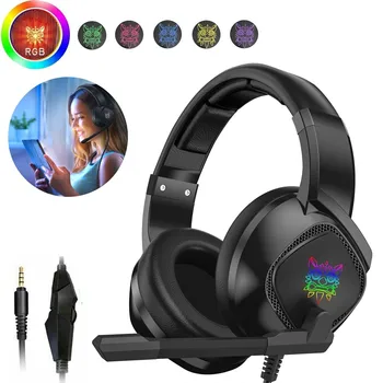 

Binmer 3.5mm Gaming Headphones Wired Gamer Headset Stereo Sound With MIC LED Headphone for PS4/PC for Switch for Nintend#G1