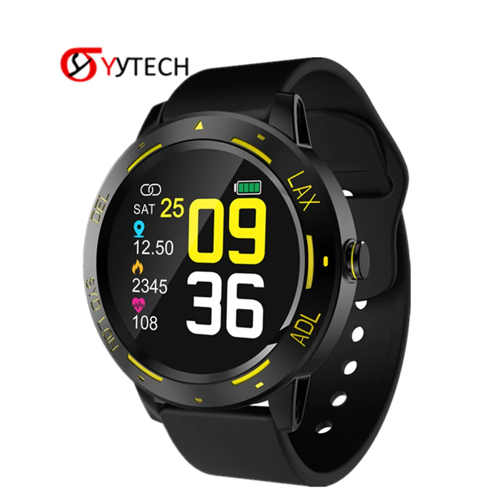 SYYTECH 1,3 дюймов полный Сенсорный экран C68 Смарт-часы в течение всего дня, мониторинг сердечного ритма шагомер спорт Интеллектуальный браслет телефон
