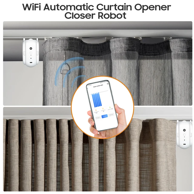 Automatic Curtain Opener Bt Robot Closer Wireless  Automatic Curtain Opener  Rod - Automatic Curtain Control System - Aliexpress