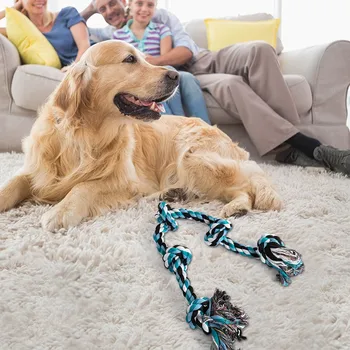 

Dog Rope Toys for Aggressive Chewers, Tough Twisted Rope Toy with 5 Knots,Interactive Duty Dog Toy for Medium Large Dogs