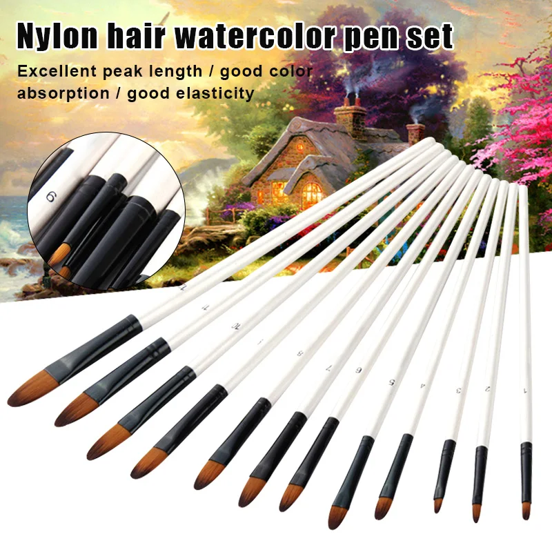 &quotЛучший&quot 12 шт набор кистей для рисования акриловое масло Акварельная