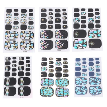 

6Pcs Waterproof Toenail Sticker Waterproof Nail Decals Toenail Art Stickers Foot Decoration (GD003+GD007+GD008+GD009+GD017+GD023