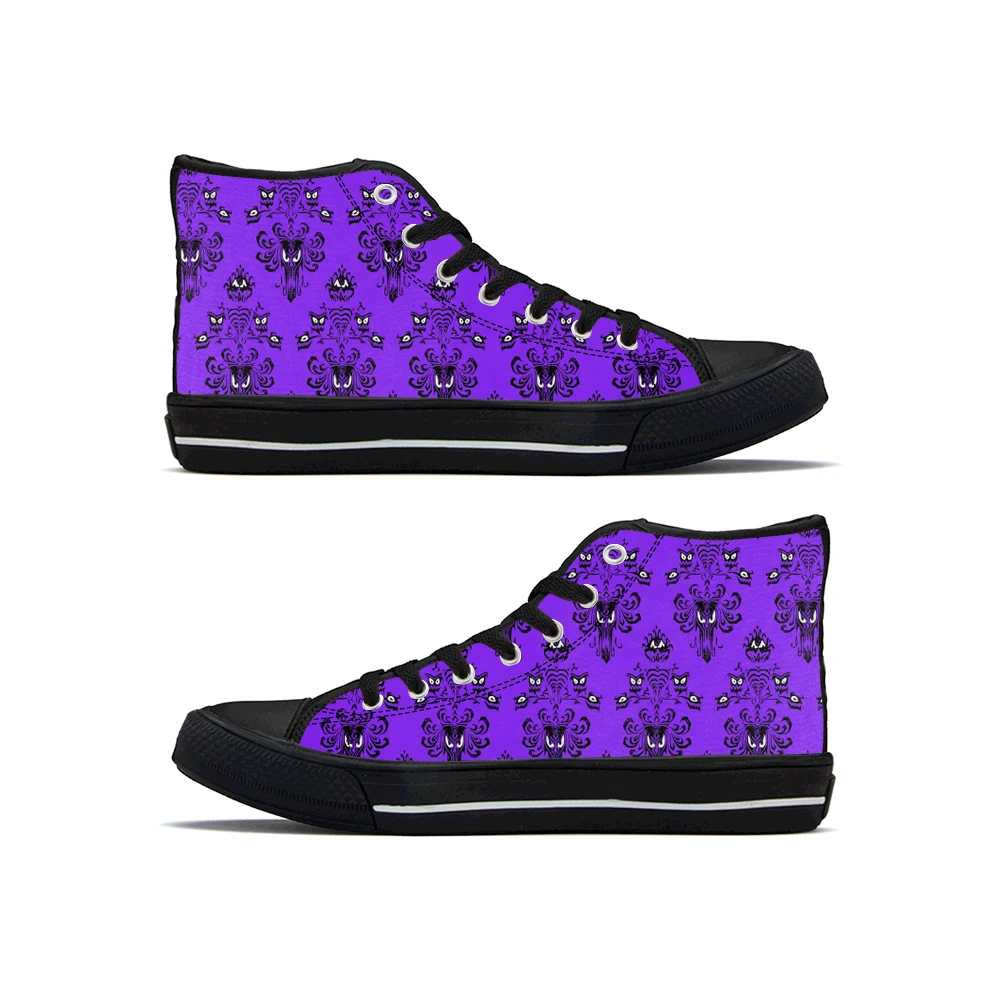 ELVISWORDS; женская парусиновая обувь с изображением особняка с привидениями; дышащие женские повседневные кроссовки на шнуровке; женская обувь; Цвет фиолетовый; tenis feminino - Цвет: R1317Z38A