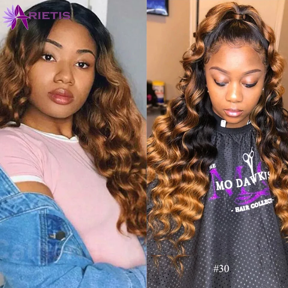 15A Ombre Hair Bundles Brazilian Loose Wave T1B/4/27 Color Human Hair Bundles 100g/Piece Double Weft Remy Extensions